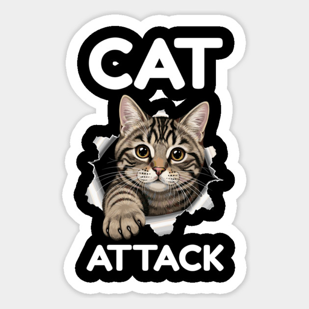 Cat Attack Tabby Peekaboo Magnet by Creatifly Graphic Tees