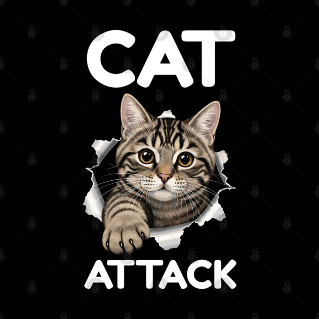 Cat Attack Tabby Peekaboo by Creatifly Graphic Tees