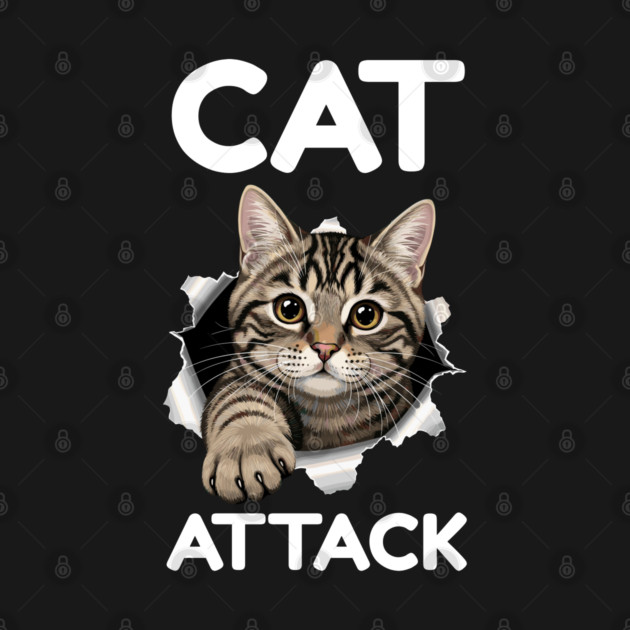 Cat Attack Tabby Peekaboo by Creatifly Graphic Tees