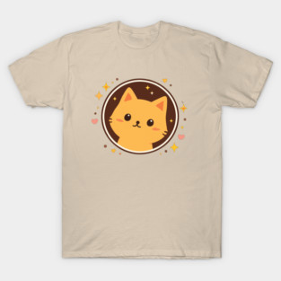 Cute Orange Cat Illustration T-Shirt