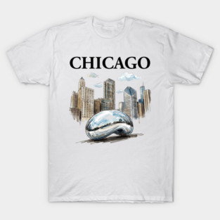 Chicago Bean Ink Wash Skyline T-Shirt