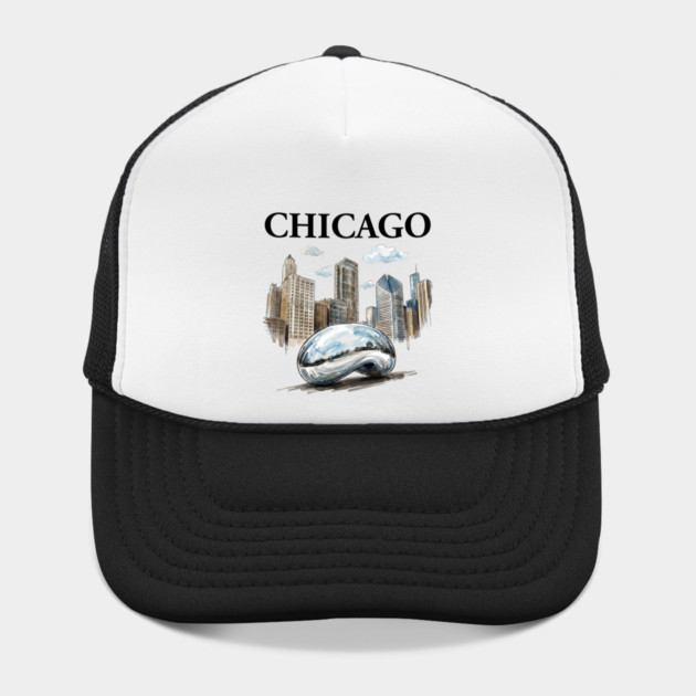 Chicago Bean Ink Wash Skyline by Designed By Marty