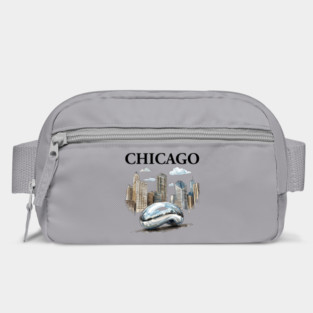 Chicago Bean Ink Wash Skyline Bag