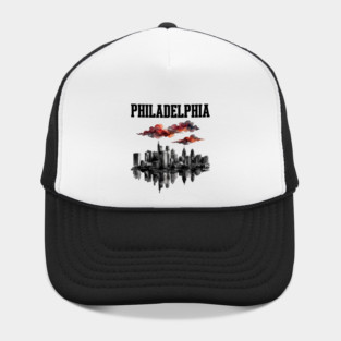 Philadelphia Ink Wash Skyline Storm Clouds Hat