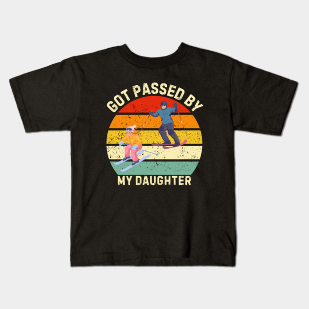 Got Passed By My Daughter – Ski Dad Retro Sunset Kids T-Shirt by Creatifly Graphic Tees