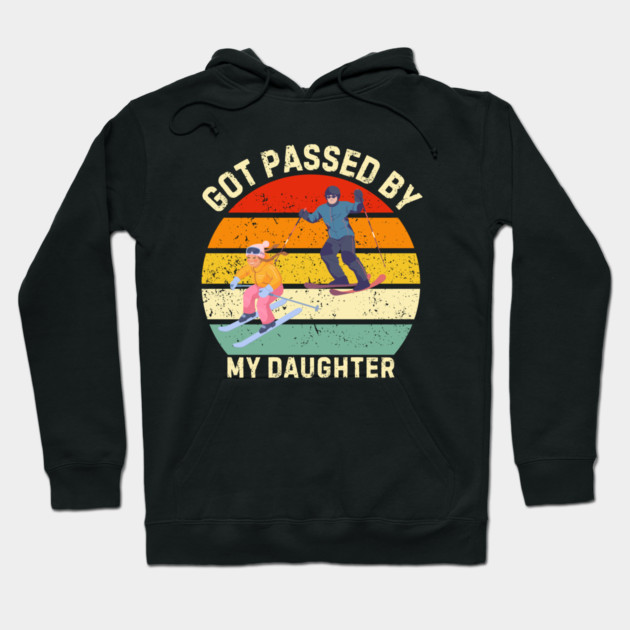Got Passed By My Daughter – Ski Dad Retro Sunset Hoodie by Creatifly Graphic Tees