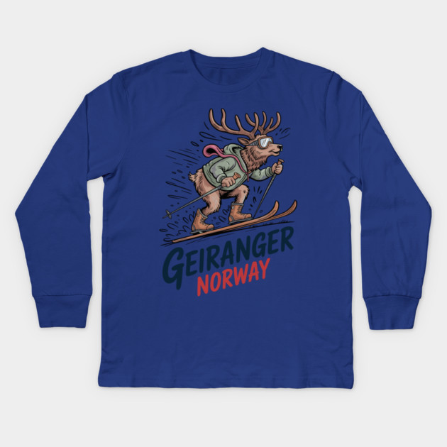 Geiranger Norway Kids Long Sleeve T-Shirt by JessArty