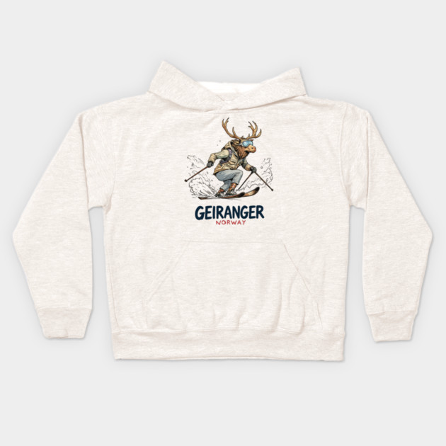 Geiranger Norway Kids Hoodie by JessArty