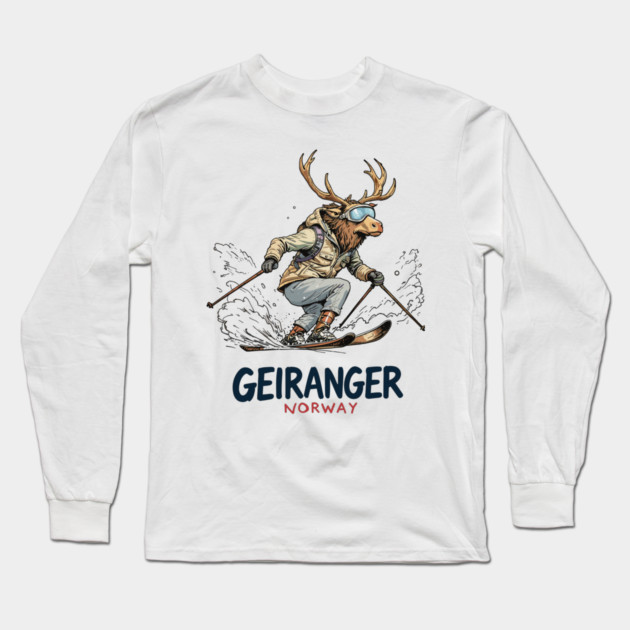 Geiranger Norway Long Sleeve T-Shirt by JessArty