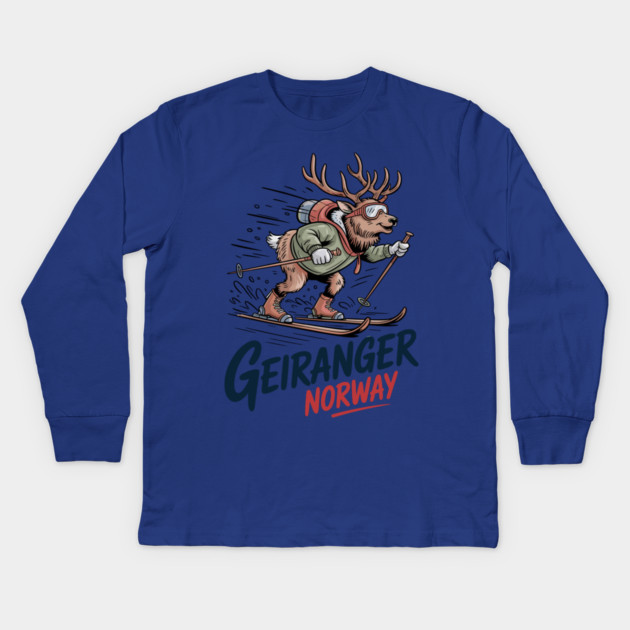 Geiranger Norway Kids Long Sleeve T-Shirt by JessArty