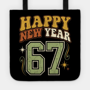 Happy New Year 67 Retro Celebration Tote