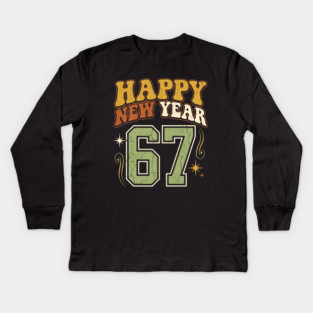 Happy New Year 67 Retro Celebration Kids Long Sleeve T-Shirt