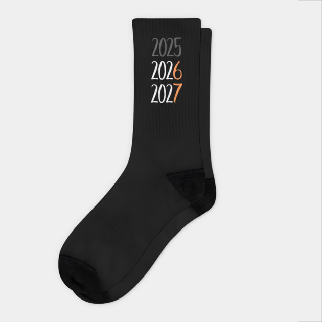 2025 2026 2027 Year Transition Countdown Socks by Creatifly Graphic Tees