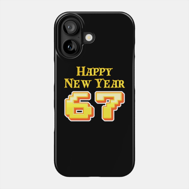 Happy New Year 67 Retro Phone Case by Creatifly Graphic Tees