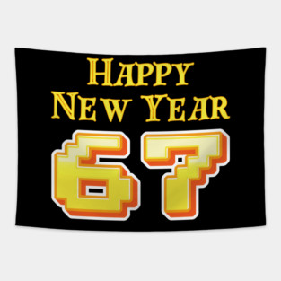 Happy New Year 67 Retro Tapestry
