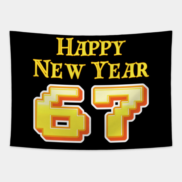 Happy New Year 67 Retro Tapestry by Creatifly Graphic Tees