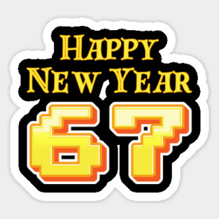 Happy New Year 67 Retro Sticker