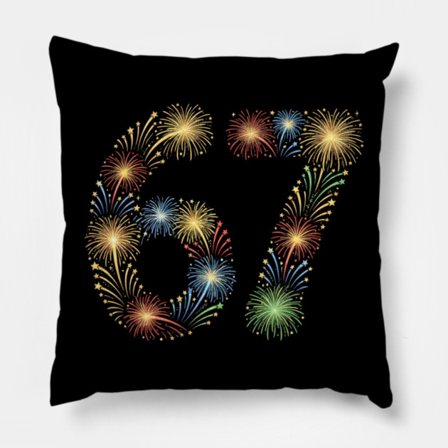 67 New Year Fireworks Celebration Pillow by Creatifly Graphic Tees
