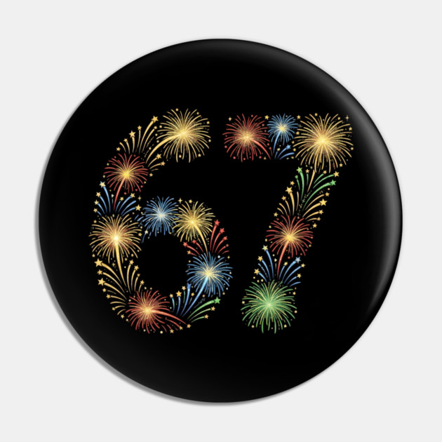 67 New Year Fireworks Celebration Pin by Creatifly Graphic Tees