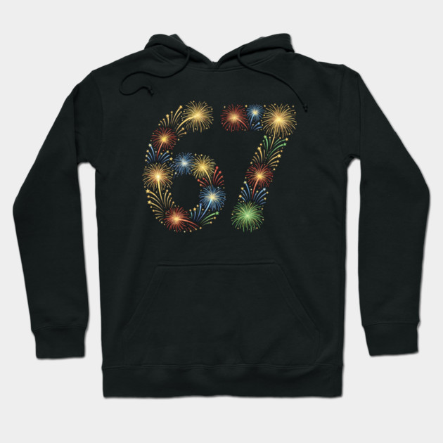 67 New Year Fireworks Celebration Hoodie by Creatifly Graphic Tees