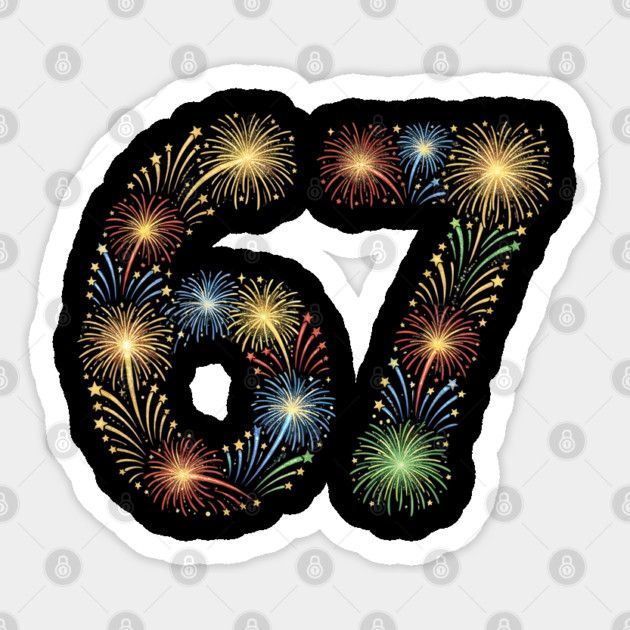 67 New Year Fireworks Celebration Sticker by Creatifly Graphic Tees