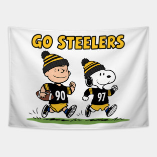 Pittsburgh Steelers - Snoopy & Charlie Brown Football M1212 Tapestry