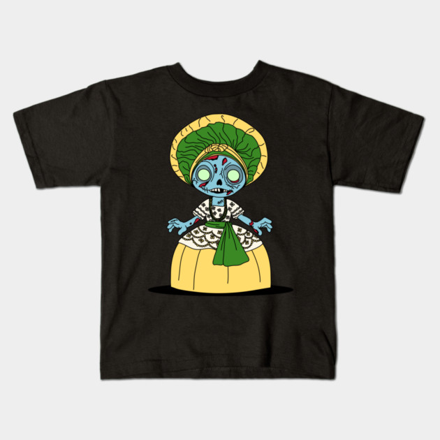 Cute Brazilian Zombie Girl Kids T-Shirt by H. R. Sinclair