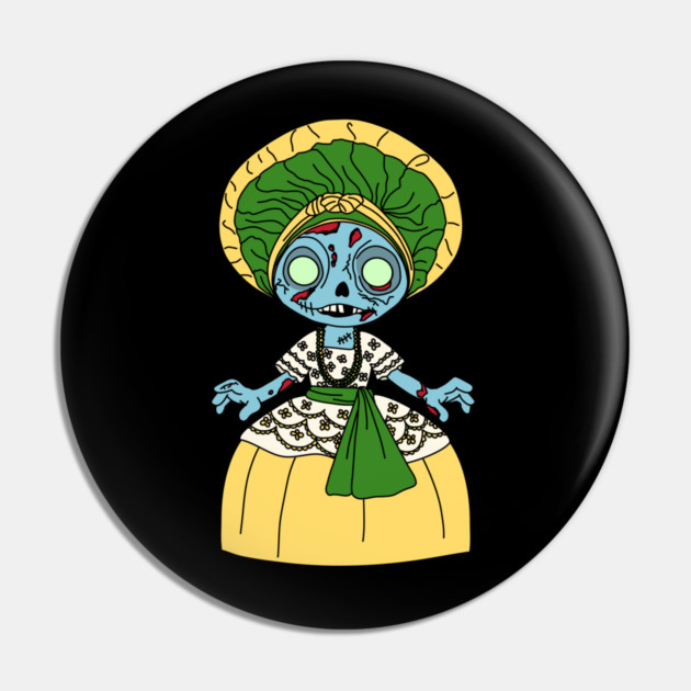 Cute Brazilian Zombie Girl Pin by H. R. Sinclair