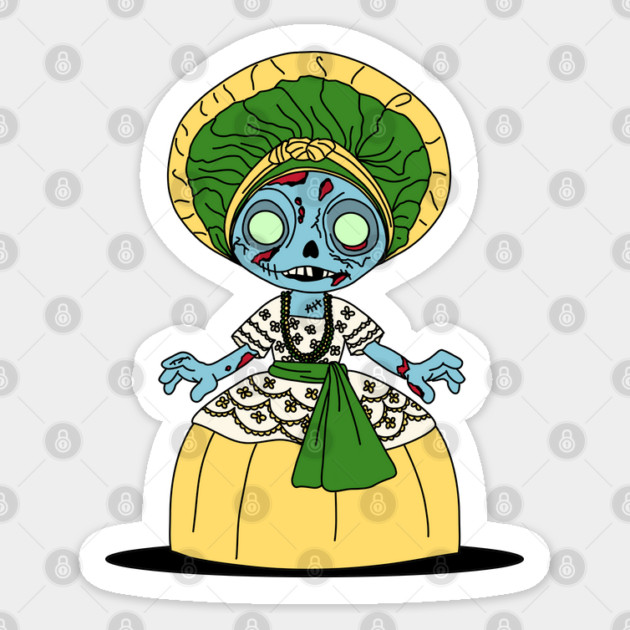 Cute Brazilian Zombie Girl Sticker by H. R. Sinclair