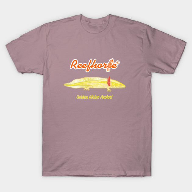 Golden Albino Axolotl T-Shirt by Reefhorse