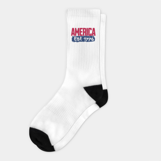 America Est 1776 Socks by Pixel Threads 