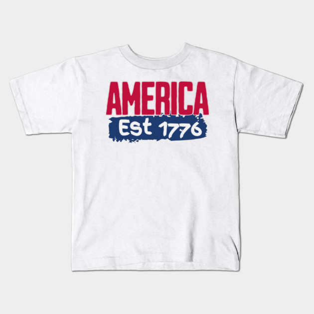 America Est 1776 Kids T-Shirt by Pixel Threads 