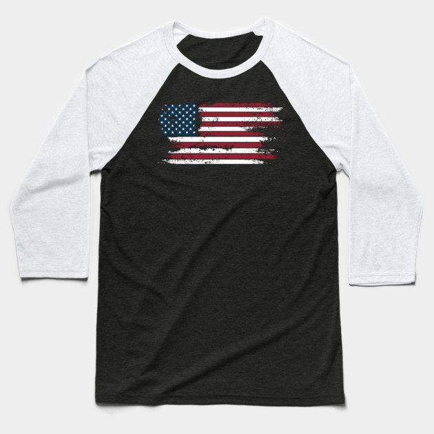 Us Flag Baseball T-Shirt by Pixel Threads 