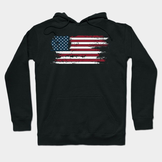 Us Flag Hoodie by Pixel Threads 