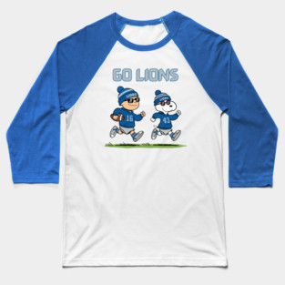 Go Lions - Snoopy and Charlie Brown M304 Baseball T-Shirt