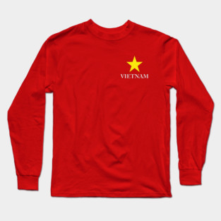 Vietnam Heritage - Proud Vietnamese Star - Minimalist Back Print Map Long Sleeve T-Shirt