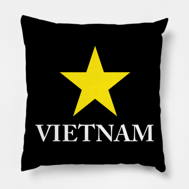 Vietnam Heritage - Proud Vietnamese Star - Minimalist Back Print Map Pillow by Pixel Threads 