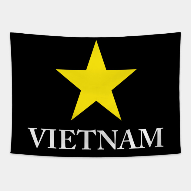 Vietnam Heritage - Proud Vietnamese Star - Minimalist Back Print Map Tapestry by Pixel Threads 