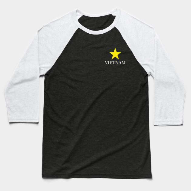 Vietnam Heritage - Proud Vietnamese Star - Minimalist Back Print Map Baseball T-Shirt by Pixel Threads 