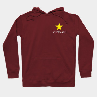 Vietnam Heritage - Proud Vietnamese Star - Minimalist Back Print Map Hoodie