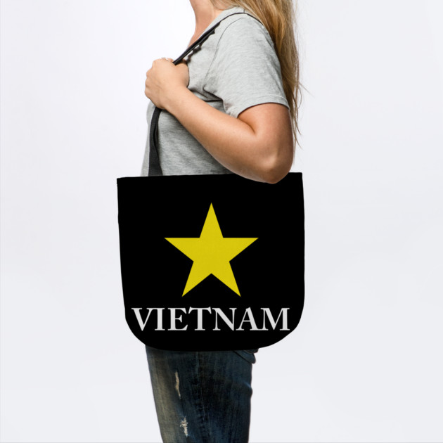 Vietnam Heritage - Proud Vietnamese Star - Minimalist Back Print Map by Pixel Threads 