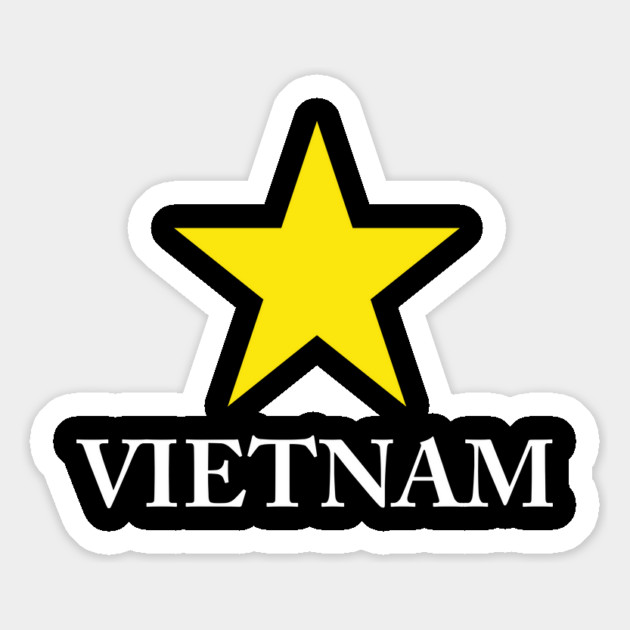 Vietnam Heritage - Proud Vietnamese Star - Minimalist Back Print Map Magnet by Pixel Threads 