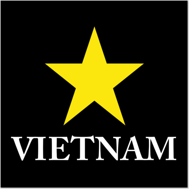 Vietnam Heritage - Proud Vietnamese Star - Minimalist Back Print Map Wall Art by Pixel Threads 