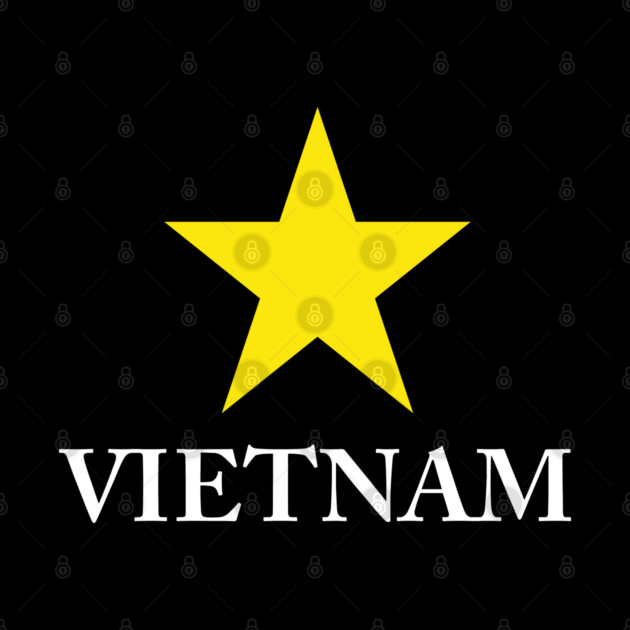 Vietnam Heritage - Proud Vietnamese Star - Minimalist Back Print Map by Pixel Threads 