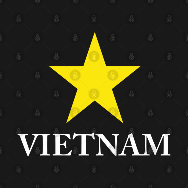 Vietnam Heritage - Proud Vietnamese Star - Minimalist Back Print Map by Pixel Threads 