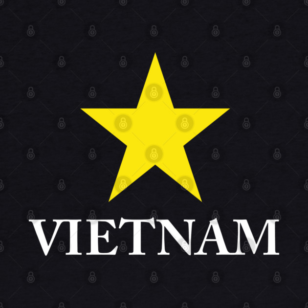 Vietnam Heritage - Proud Vietnamese Star - Minimalist Back Print Map by Pixel Threads 