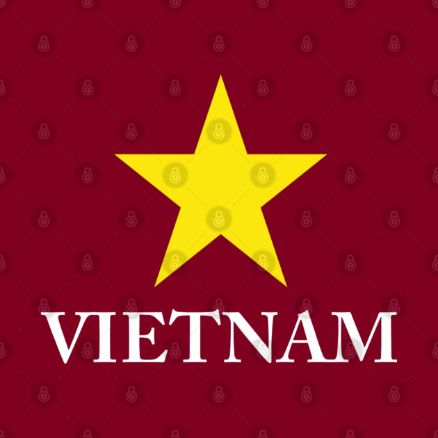 Vietnam Heritage - Proud Vietnamese Star - Minimalist Back Print Map by Pixel Threads 