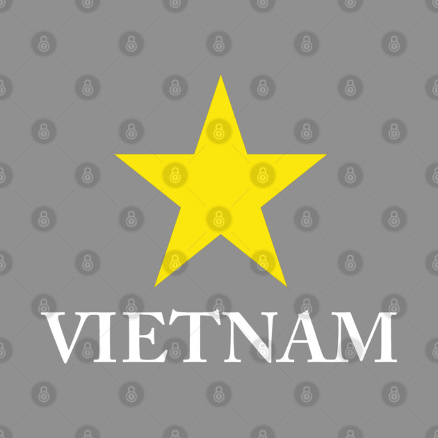 Vietnam Heritage - Proud Vietnamese Star - Minimalist Back Print Map by Pixel Threads 