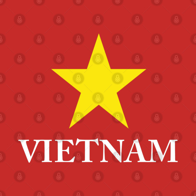 Vietnam Heritage - Proud Vietnamese Star - Minimalist Back Print Map by Pixel Threads 