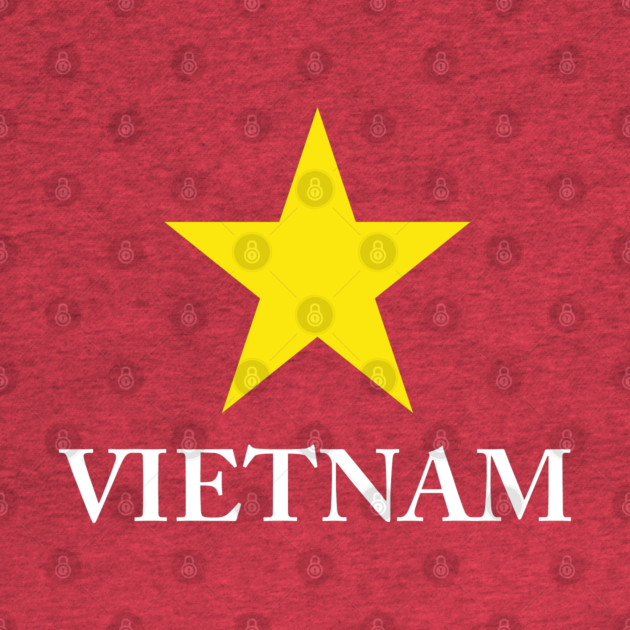 Vietnam Heritage - Proud Vietnamese Star - Minimalist Back Print Map by Pixel Threads 